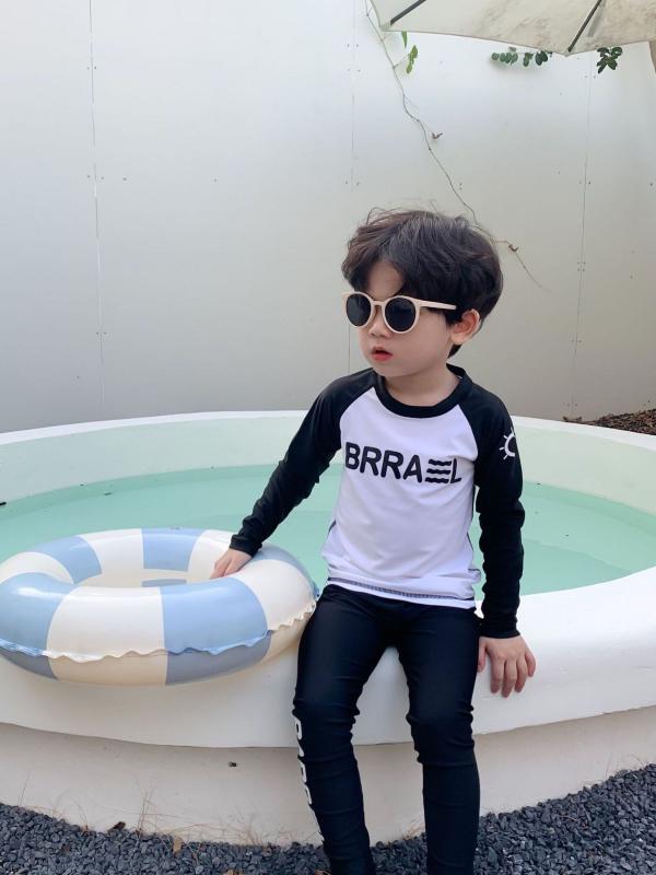 キッズ水着 男の子 ベビー スイムウェア 長袖 ロンパース ラッシュガード 速乾 紫外線対策 UVカット スイムパンツ 水遊び プール 海 ビーチ 旅行 リゾート アウトドア 90 100 オールシーズン 春 夏