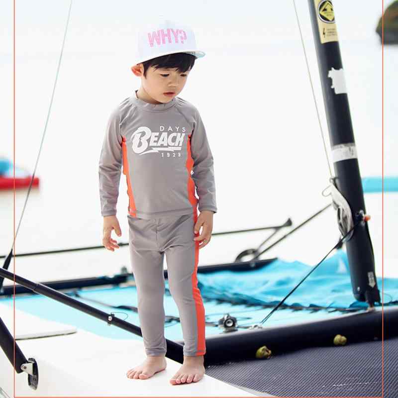 子供水着 男の子 キッズ スイムウェア 長袖 防紫外線 伸縮 速乾 2点セット セパレート ラッシュガード スイムパンツ …