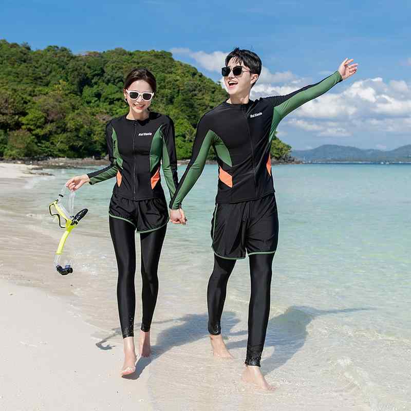 水着 ペア メンズ レディース フィットネス セパレート 長袖 ラッシュガード セット 体型カバー 紫外線対策 UVカット 撥水 速乾 伸縮性 カップ付き マリンスポーツ 海 ビーチ プール アウトドア 夏
