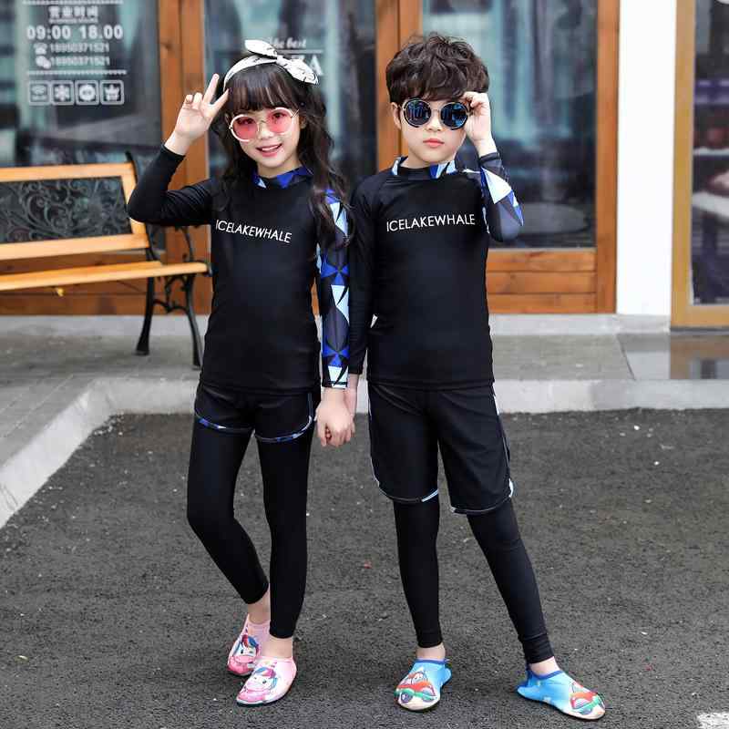 子供 水着 男の子 女の子 潜水服 セパレート スイムウェア 長袖 紫外線対策 ラッシュガード 上下セット 温泉 ビーチ 海 プール 水遊び 中学生 小学生 キッズ ジュニア スクール 20代 30代 40代 春 夏 秋 冬