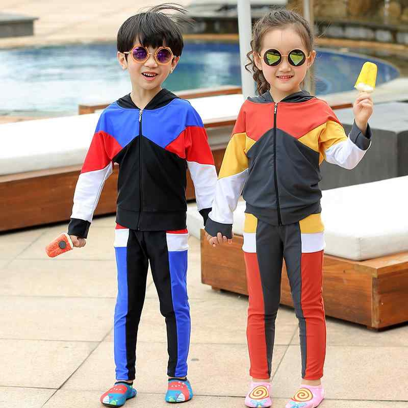 子供 水着 男の子 女の子 兼用 長袖 オールインワン 競泳 スクール 練習用 運動 スイミング ジュニア スクール水着 …