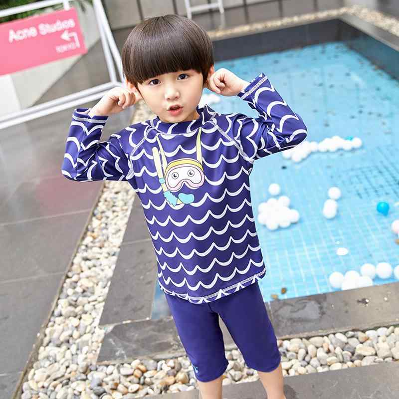 ・カテゴリ: 水着・対象年齢: 3-9歳・対象性別: ボーイズ・柄: 波柄、韓国スタイル・表地素材: ナイロン82%・裏地素材: ポリエステル98%・着用シーン: スイミング・水遊び・カラー: サックスブルー・サイズ展開: M、L、XL、XXL・スタイル: ブリーフ、セパレート水着、ボクサーパンツ、ビキニ、ワンピース水着