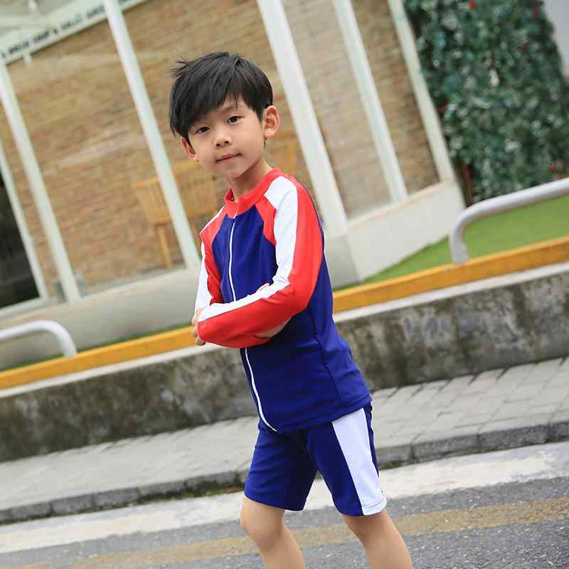・カテゴリ: スイムウェア・対象年齢: 2~15歳・対象性別: 男子・柄: 無地、韓国風・表地素材: ナイロン85%・重量: 約300g・裏地素材: ポリエステル100%・対応シーン: 水泳、マリンスポーツ・カラー展開: レッド、ダークブルー・サイズ展開: 2XL（145-160cm）・スタイル: ブリーフ、セパレート、ボクサー、ビキニ、ワンピース