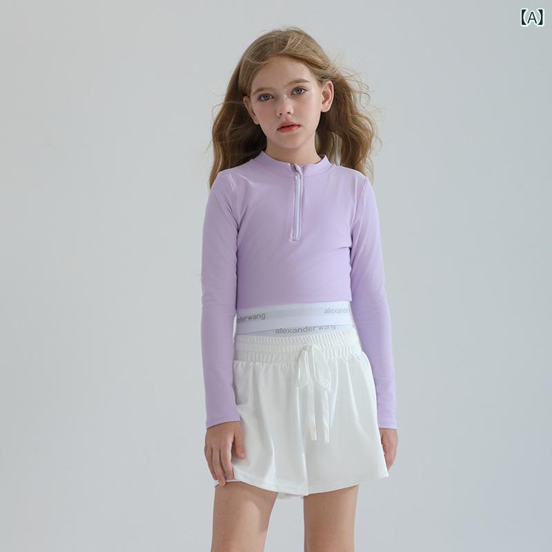 キッズ 水着 女の子 ワンピース ジュニア スイムウェア 長袖 紫外線対策 UVカット 保守的 ナイロン スカート付き 海 ビーチ プール 温泉 スクール水着 かわいい 日焼け防止 子供用 オールシーズン
