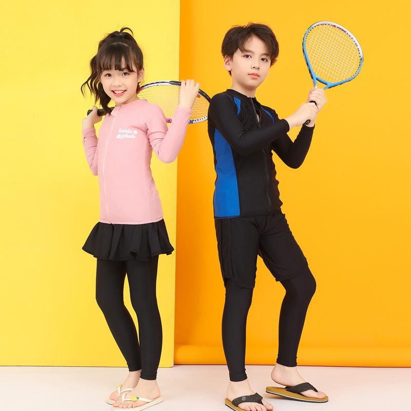 キッズ 泳着 男の子 女の子 長袖 防紫外線 ラッシュガード 接触冷感 セパレート 上下セット 水着 スイムウェア スカートパンツ ベビー 子供 3歳 15歳 ジュニア プール 海 川 ビーチ スノーケリング かわいい 夏 かわいい
