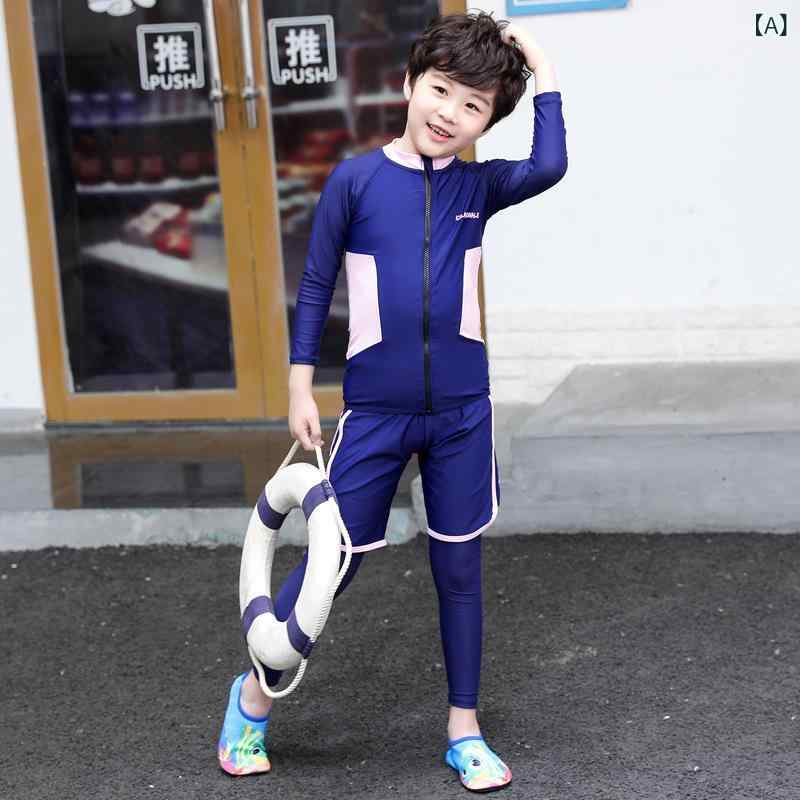水着 セパレート キッズ 男の子 女の子 長袖 ラッシュガード スイムウェア 3点セット セットアップ 子供用 2代 3代 ジュニア 紫外線対策 UVカット 速乾 伸縮性 海 ビーチ プール スイミング スクール 旅行 春 夏 韓国