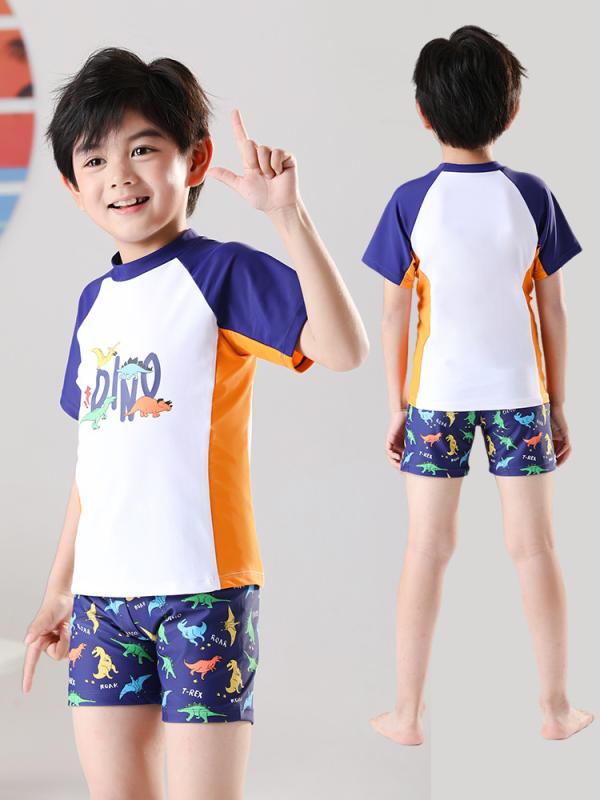 キッズ水着 男の子 セパレート スイムウェア ラッシュガード 上下セット 5分丈 パンツ スイムパンツ 半袖 長袖 白 UVカット 防晒 接触冷感 速乾 伸縮性 撥水 高弾性 スイミング スクール プール 海 ビーチ 夏 ジュニア 子供服