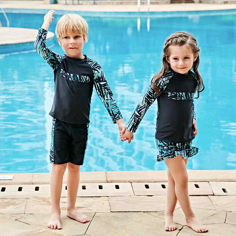 子供 水着 男の子 女の子 長袖 セパレート スイムウェア キッズ ジュニア 上下セット 紫外線対策 UVカット 日焼け防止 高弾性 スイミング 海 プール ビーチ レジャー アウトドア 夏 M L XL XXL