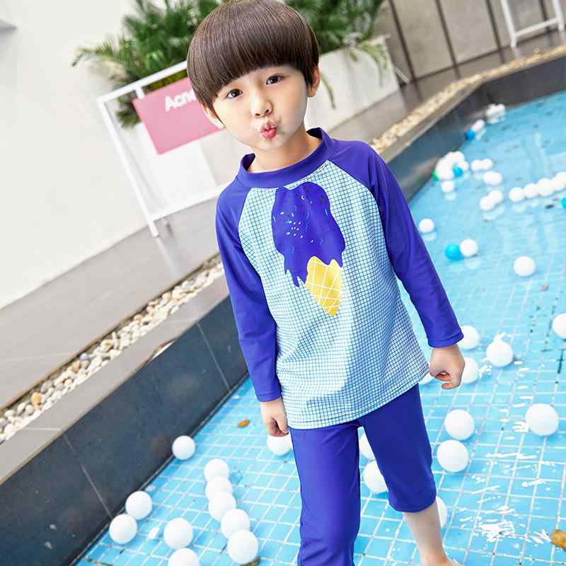 水着 キッズ 男の子 女の子 セパレート 長袖 ラッシュガード UVカット 紫外線対策 ナイロン 上下セット 子供 ベビー ジュニア 2点 セット 日焼け防止 プール 海 ビーチ スイミング スクール ブルー ピンク 夏