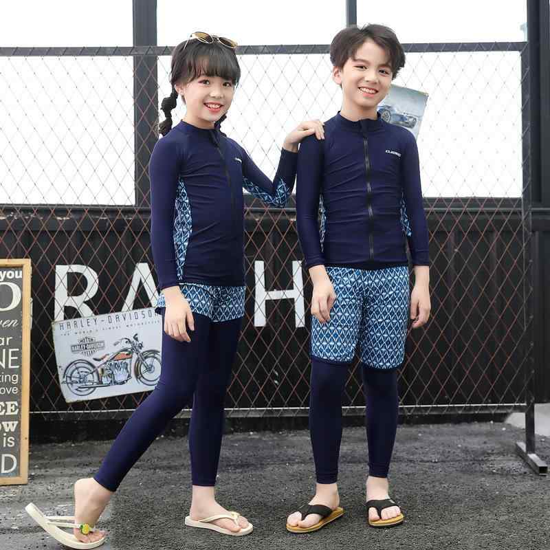 水着 キッズ 男の子 女の子 スイムウェア 長袖 上下セット セパレート ラッシュガード 紫外線対策 UVカット 子供 ジュニア ベビー プール 海 水遊び ビーチ 3点セット かわいい 春 夏 3歳 4歳 5歳 6歳 7歳