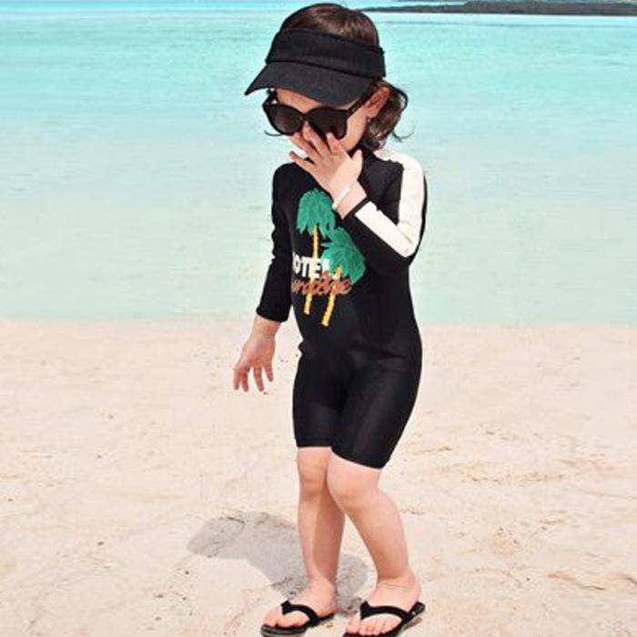 子供 水着 男の子 女の子 キッズ ベビー 長袖 ラッシュガード 帽子 セット 2才 3才 4才 5才 6才 7才 紫外線対策 UVカット 高弾性 伸縮性 動きやすい スイミング ビーチ 海 プール レジャー 黒 春 夏