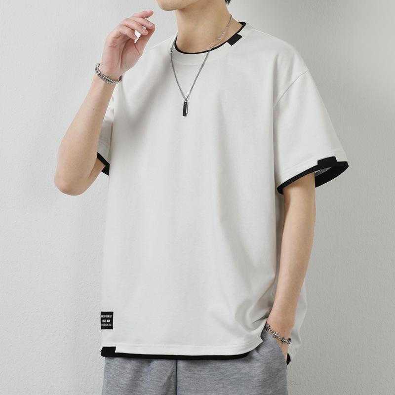 ・カテゴリ: Tシャツ・スタイル: カジュアル・主な素材: 綿96%以上・柄: 無地・シルエット: ルーズフィット・ターゲット: ティーン・デザイン: プルオーバー・ネックライン: クルーネック・袖丈: 半袖・厚み: 標準・素材名: コットンブレンド・デザイン詳細: プリント・加工: 形態安定加工・カラー展開: ホワイト、ダークグレー、ブラック、ライトグレー・サイズ展開: M、L、XL、2XL、3XL、4XL・重量: 180g(含)-250g(不含)・機能性: 通気性・対象性別: メンズ