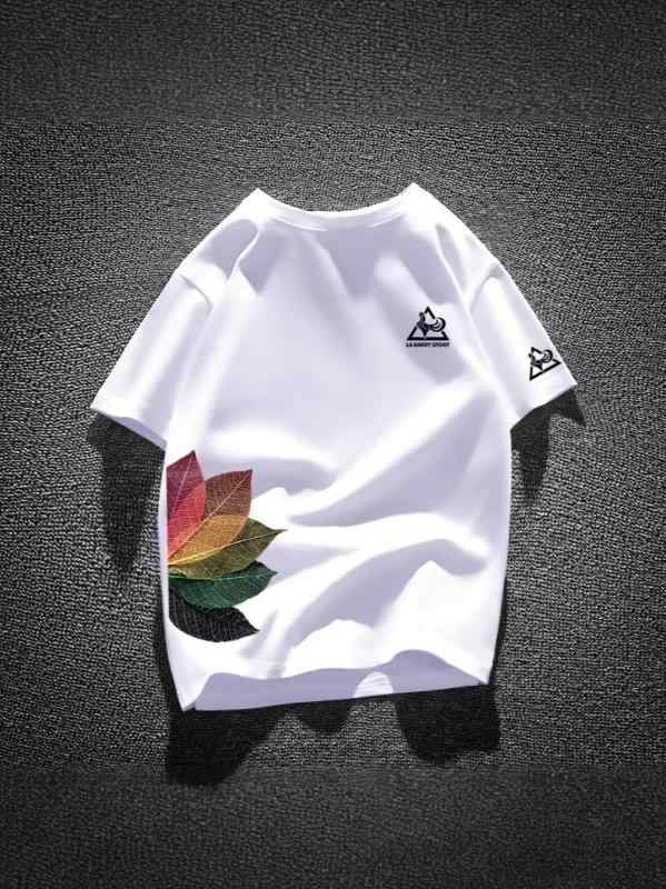 ・カテゴリ: Tシャツ・スタイル: カジュアル・主な素材: 綿96%以上・ネックライン: クルーネック・袖丈: 半袖・袖型: レギュラースリーブ・柄: 無地・デザイン詳細: プリント・プリントテーマ: 植物・花・製法: プリント、染色・シルエット: ストレート・厚さ: 普通・生地の重さ: 180g-250g・機能性: 通気性、吸湿排汗・スタイルタイプ: プルオーバー・フード: なし・対象: メンズ、青少年、成人・着用シーン: 日常・カラー展開: 250g重磅長繊維綿-ブラック（片側フラワー）、250g重磅長繊維綿-ホワイト（片側フラワー）、180g-ホワイト（片側フラワー）、180g-ブラック（片側フラワー）、180gピュアホワイト、180gピュアブラック・サイズ展開: S、M、L、XL、2XL、3XL、4XL、5XL