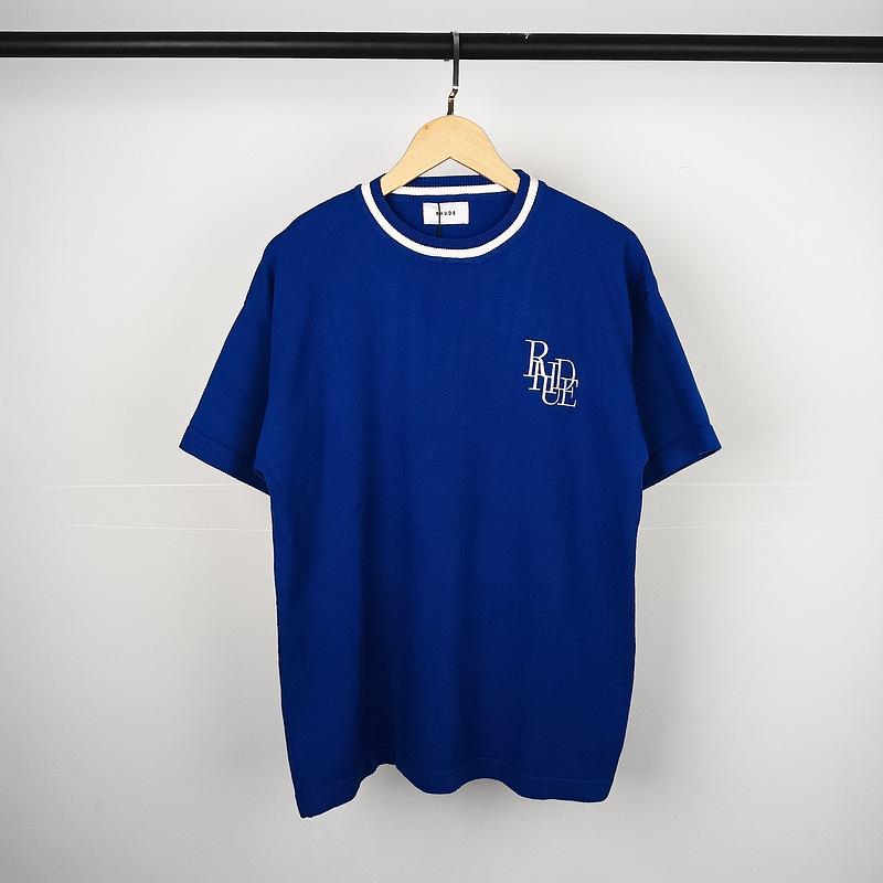 Tシャツ カットソー メンズ 半袖 夏 トップス クルーネック サマーニット 綿 コットン 刺繍 英字 ロゴ 快適 吸汗速乾 通気性 涼しい ゆったり 普段使い 日常 カジュアル アメカジ 白 黒 青 大人 20代 30代 40代
