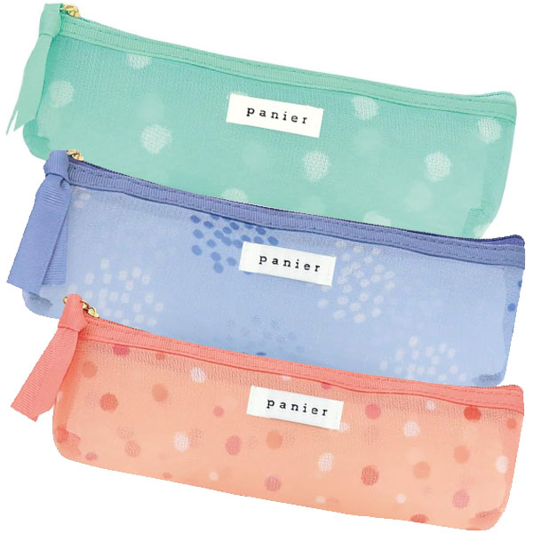 パニエ メッシュペンケース 筆箱 B24-PNMP01-GR/グリーン B24-PNMP01-BL/ブルー B24-PNMP01-PK/ピンク ..