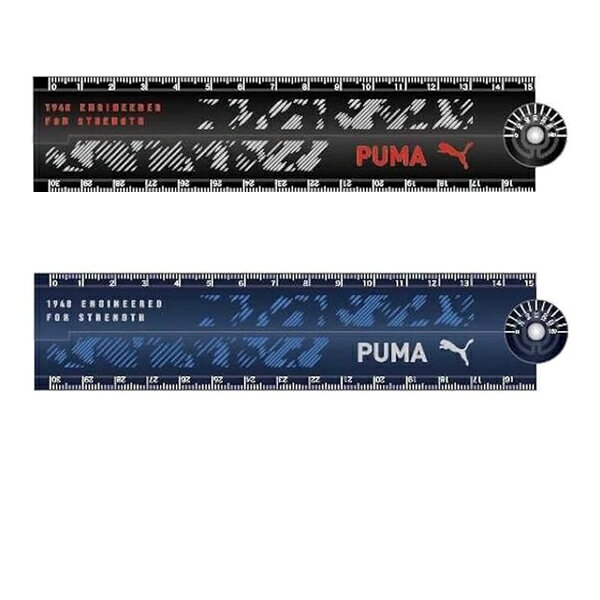 PUMA プーマ 折りたたみ 30cm 定規 PM441BK/ブラック PM441NB/ネイビー クツワ 2023年10月 新入学文具 シンプル かっこいい 男...