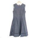 美品 FOXEY NEW YORK フォクシー 37032 ワンピース 38 綿 ポリウレタン ノースリーブ ミディ丈 レディース AN502A5 【中古】