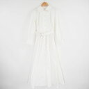 美品 The Dress waltz フロントタックボタン ワンピース 1 綿100% ロング丈 フレア レディース AM5203 【中古】
