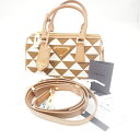 美品 PRADA プラダ シンボル エンブロイダリーファブリック 1B846 トップハンドルバッグ サフィアーノ 2WAY レディース AY4966W2 【中古...