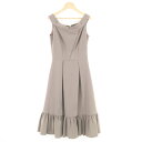 美品 FOXEY NEW YORK フォクシー 38325 ワンピース 38 S トリアセテート 他 ノースリーブ オフショルダー 膝下丈 レディース AM54...