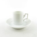 美品 AUGARTEN アウガルテン デミタスカップ&ソーサー コーヒー 白磁 SU6289A3 【中古】