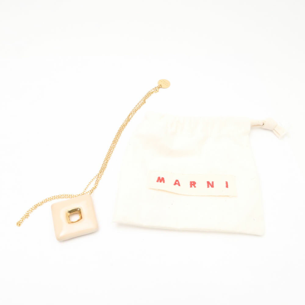 美品 MARNI マルニ TRAPEZE トゥラピーズ ネックレス スクエア ペンダント レディース AM5567C 【中古】