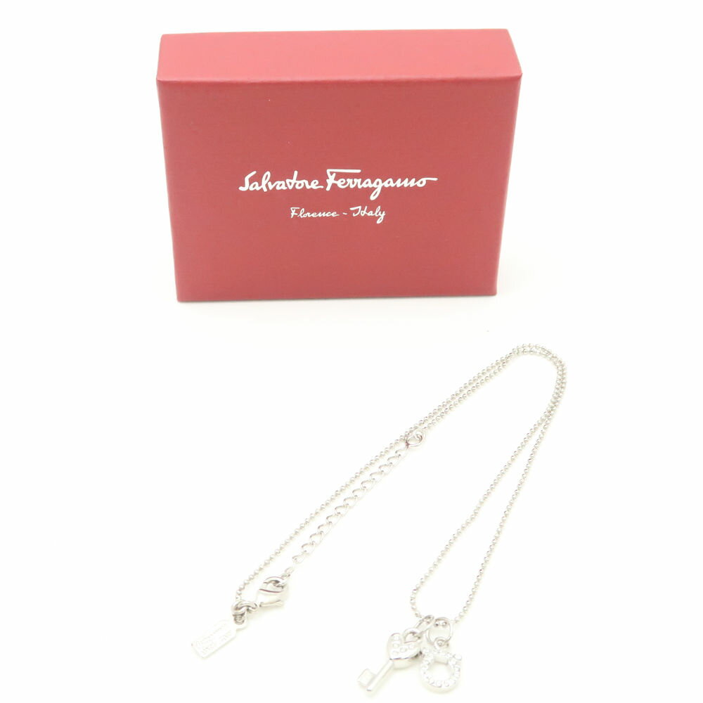 美品 Salvatore Ferragamo フェラガモ ネックレス ハート キー レディース AN738C 【中古】