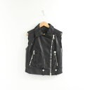 美品 MONCLER モンクレール RODEIA GILET レザーダウンベスト 1 牛革 ナイロン100% レディース AY5486W2 【中古】