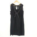 美品 FOXEY NEW YORK フォクシー 26862 リボンワンピース 1点 M ポリエステル100% ノースリーブ 膝丈 グログランリボン レディース ...