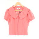 未使用 Rene ルネ 半袖ボレロジャケット 1点 M アセテート ナイロン他 ジップ 襟 ニット レディース AT337A74 【中古】