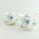 美品 ROYAL ALBERT ロイヤルアルバート INSPIRATION インスピレーション カップ&ソーサー 2客 ペア ティー 紅茶 青 薔薇 ローズ S...