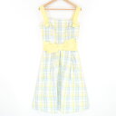 美品 FOXEY NEW YORK フォクシー 30024 フレンチドレス 38 Sサイズ相当 ポリエステル100% キャミソール チェック柄 ひざ丈 リボン ...