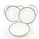 美品 WEDGWOOD ウェッジウッド ユーランダー ブラック 中皿 6枚 15cmプレートセット デザート 金彩 黒壺 SU6477C 【中古】