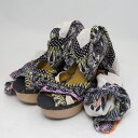 美品 ETRO エトロ サンダル 36 23cm相当 スカーフ ウェッジソール レディース AO1807 【中古】