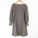 美品 ADEAM アディアム 43141 Novel Dress ワンピース 0 ポリエステル他 長袖 膝丈 グレンチェック レディース AO2035A27 【...