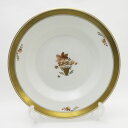 美品 ROYAL COPENHAGEN ロイヤルコペンハーゲン ゴールデンバスケット 595 中皿 22cmディーププレート 金彩 ブラウンローズ SU7017...