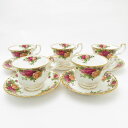 ROYAL ALBERT ロイヤルアルバート オールドカントリーローズ ティーカップ&ソーサー 5客 セット 金彩 花 薔薇 バラ 紅茶 英国 SU7039H ...