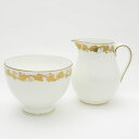 美品 WEDGWOOD ウェッジウッド WHITE HALL ホワイトホール シュガーボウル クリーマー 2点 セット 砂糖 ミルク ジャグ ポット 黒壺 金 ...