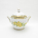 美品 Noritake ノリタケ ガラ コンテッサ 1497 シュガーポット 山吹 砂糖 蓋付 金彩 花柄 SU7471J 【中古】