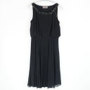 美品 KL LAGERFELD カールラガーフェルド ワンピース 38 (M) ポリエステル100% ノースリーブ 膝丈 プリーツ スパンコール レディース A...