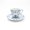 美品 ROYAL COPENHAGEN ロイヤルコペンハーゲン ブルーフルーテッド フルレース 1035 カップ&ソーサー コーヒー デミタス モカ SU793...