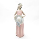 LLADRO リヤドロ 「麦わら帽子を持つ少女」 フィギュリン オブジェ 置物 陶器人形 SY10034D 【中古】