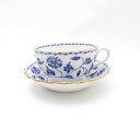 美品 SPODE スポード ブルー コロネル ティーカップ&ソーサー 紅茶 コーヒー 青 白 金彩 花柄 英国 SU8062B1 【中古】