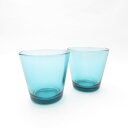 美品 iittala イッタラ Kartio カルティオ シーブルー タンブラー 2点 グラス ペア コップ 北欧 フィンランド SY8943F 【中古】