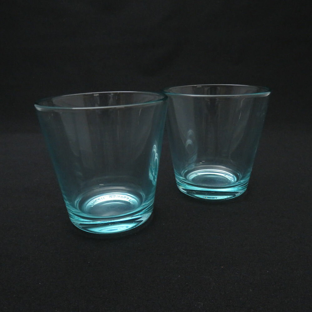 美品 iittala イッタラ Kartio カルティオ ウォーターグリーン タンブラー 2点 グラス ペア コップ 北欧 フィンランド SY8945F 【中古】