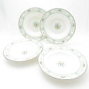 美品 WEDGWOOD ウェッジウッド AGINCOURT アジンコート アジャンクール 深皿 4枚 セット スーププレート ディープ 花柄 黒壺 SU7982...