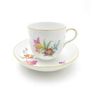 美品 KPM BERLIN KPMベルリン Neuosier ノイオジェール コーヒーカップ&ソーサー 珈琲 フラワーブーケ 花 蝶 金彩 SU8329U 【中...