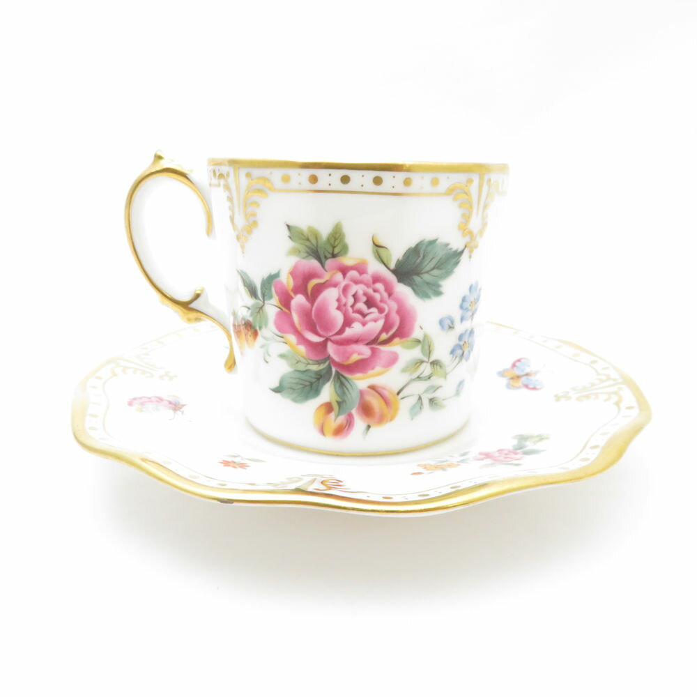 美品 Royal Crown Derby ロイヤルクラウンダービー Derby Days コーヒーカップ＆ソーサー SY10461J 【中古】 2