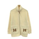 美品 HERMES エルメス ニットブルゾン 38 ウール100% フロントファスナー メンズ AY5776W3 【中古】