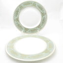 美品 WEDGWOOD ウェッジウッド コロンビアセージグリーン 大皿 2枚 27cmプレート ペア SY10551A3 【中古】